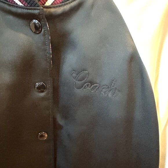 COACH SATIN REVERSIBLE VARSITY JACKET MEDIUM - Picture 2 of 6